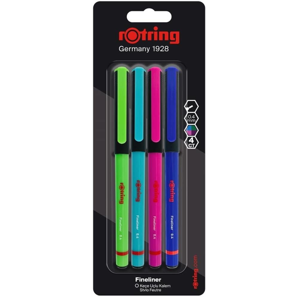 Rotring Fınelıner Keçe Uçlu Canlı Renk 4 Lü Bls. 2166331