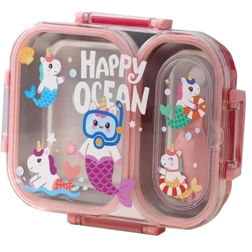 Vagonlife VGN7163 Pembe Çelik Beslenme Kutusu