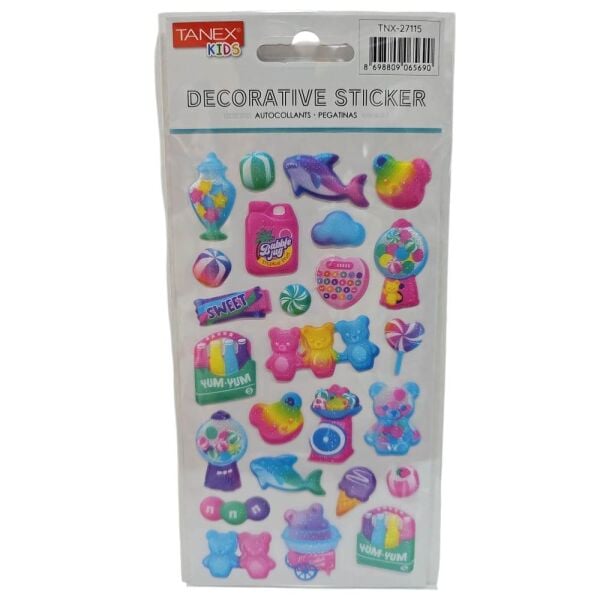 Tanex Sticker Pufy Renkli Şişkin Serisi 27115