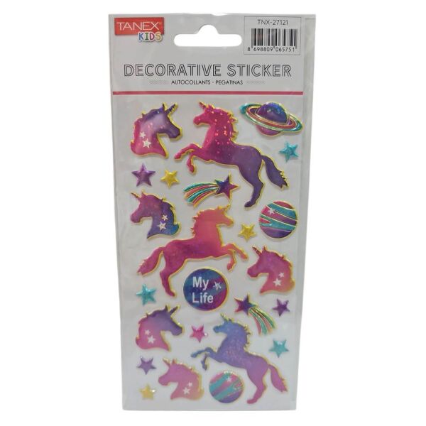 Tanex Sticker Pufy Parlak Uzaylı Unicorn Serisi 27121