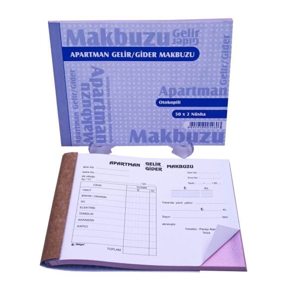 Özkan Apartman Gelir Gider Makbuzu 50x2 Nüsha No:3 M0658