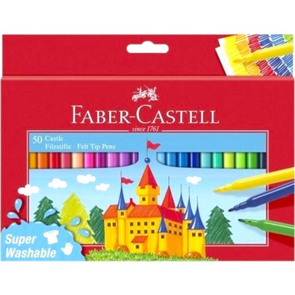 Faber Castell Keçeli Kalem 50 Renk Yıkanabilir 554204