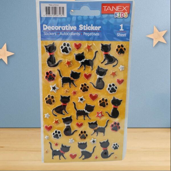 Tanex Sticker Pufy Kara Kedicikler Serisi 27212