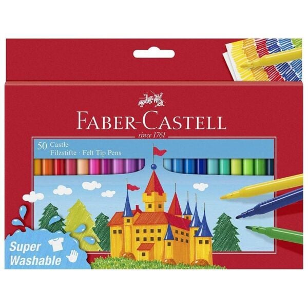 Faber Castell Keçeli Kalem 50 Renk Yıkanabilir 554204