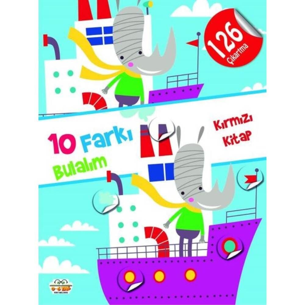 10 Farkı Bulalım Kırmızı Kitap Çıkartmalı