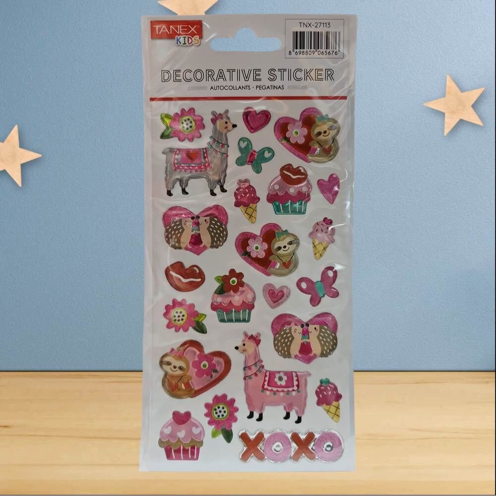 Tanex Sticker Pufy Aşık Lama ve Kirpi Serisi 27113