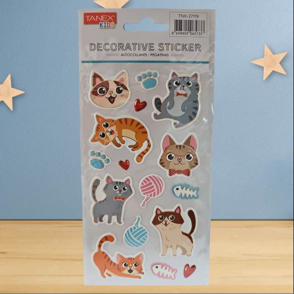 Tanex Sticker Pufy Oyuncu Kedi Serisi 27119