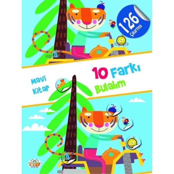 10 Farkı Bulalım Mavi Kitap Çıkartmalı