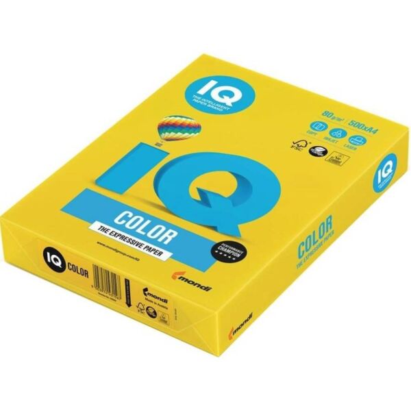 Iq Renkli Fotokopi Kağıdı 500 Lü A4 80 G/M² Kanarya Sarısı Ne1321-Cy39