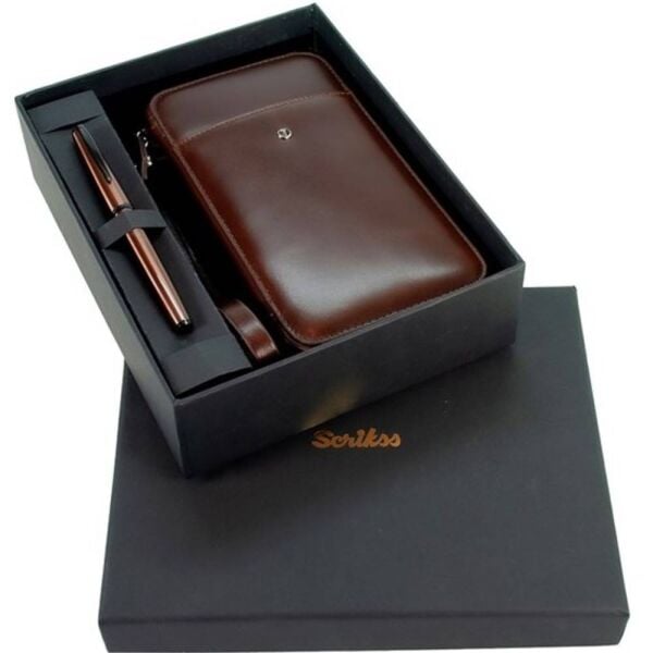 Scrıkss El Çantası Hakiki Deri Kahve & 78Mr Roller Mat Rose Set Dr 2010-S2
