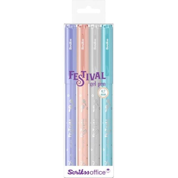 Scrikss Festival Jel Kalem Pastel Renkler 4 lü