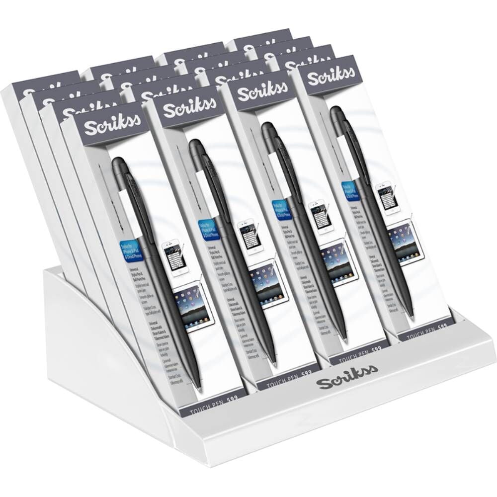 Scrıkss Tükenmez Kalem Touch Pen 599 Stylus 16 Lı Stand Mat Siyah