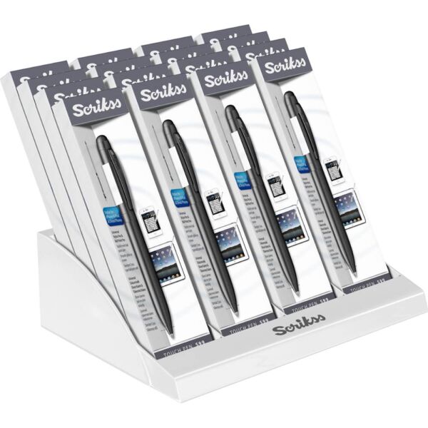 Scrıkss Tükenmez Kalem Touch Pen 599 Stylus 16 Lı Stand Mat Siyah
