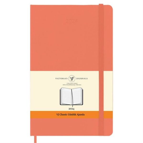 Victorias Journals 2024 13x21 Lastikli Günlük Ajanda