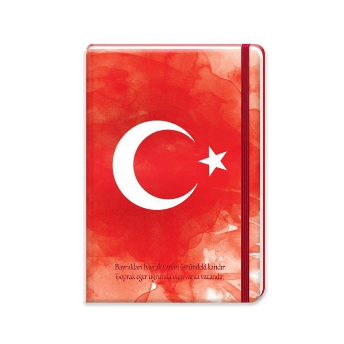 Bayrak Not Defteri 17x24 96 Yaprak Çizgili Lastikli Sert Kapak 415610