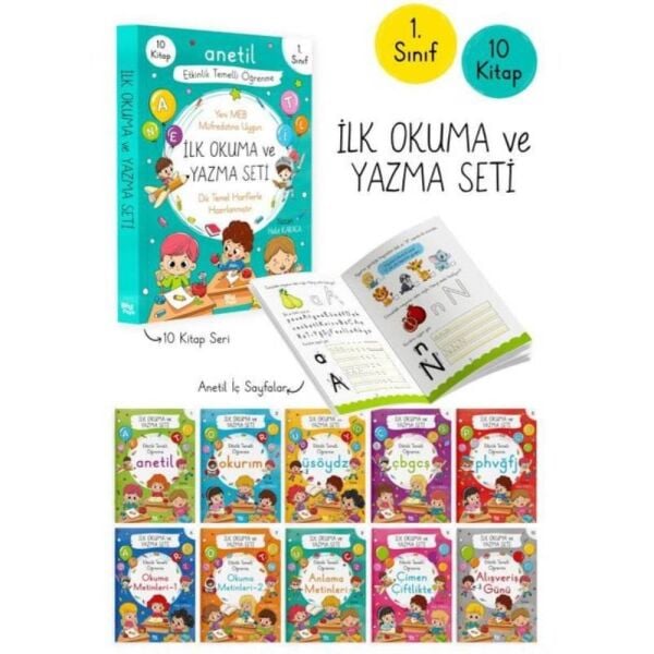 İlk Okuma ve Yazma Seti Anetil 10 Kitap