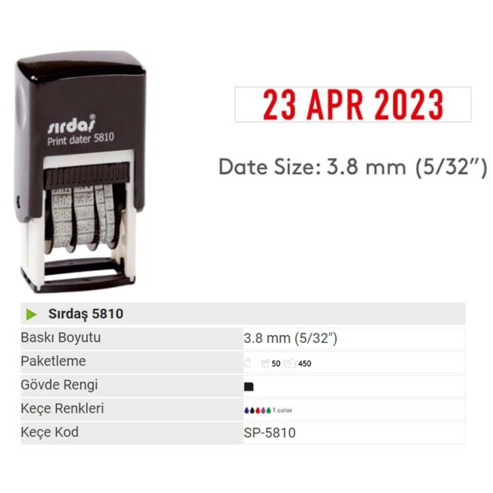 Sırdaş Tarih Kaşesi 5810 Mavi Keçeli ( Ay Kısmı Rakamlı )