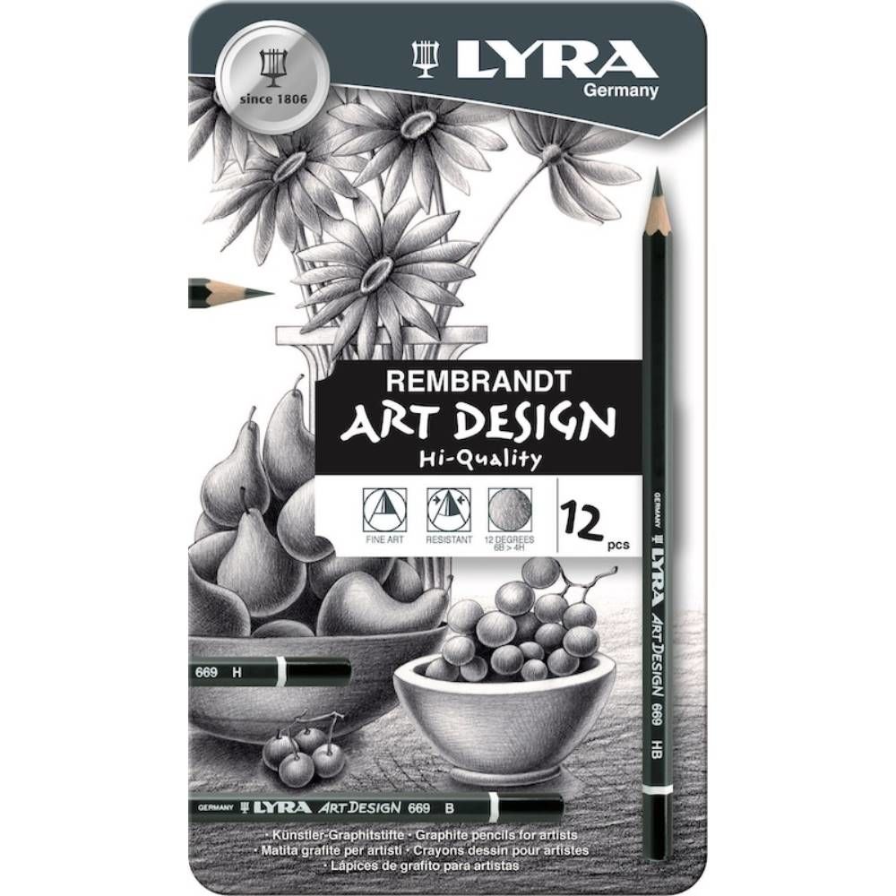 Lyra Kurşun Kalem Dereceli Rembrandt Art Desıgn 12 Li Metal Kutu L1111120