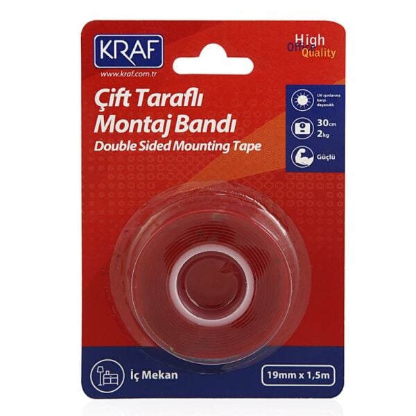 Kraf Montaj Bandı 2530G Çift Taraflı İç Mekan 19Mm X 1,5M