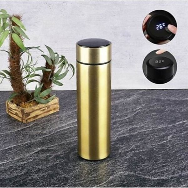 Tohana THN75253 500 ml Led Dereceli Gold Çelik Termos Matara