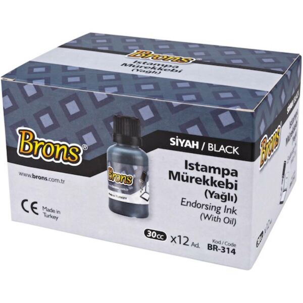 Brons Istampa Mürekkebi  30 Cc Siyah Br-314