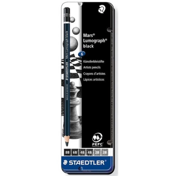 Staedtler Kurşun Kalem Dereceli Mars Lumograph Black 6 Lı Set 100B 6G