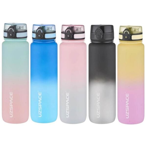 Uzspace 3038-6 Gradient Renk Soft Touch 1000 ml Mavi Tritan Matara