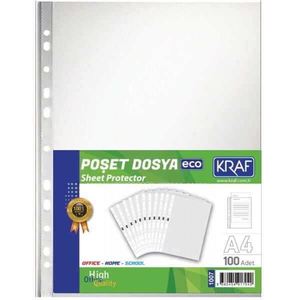 Kraf Poşet Dosya A4 Eco 100 Lü 1007