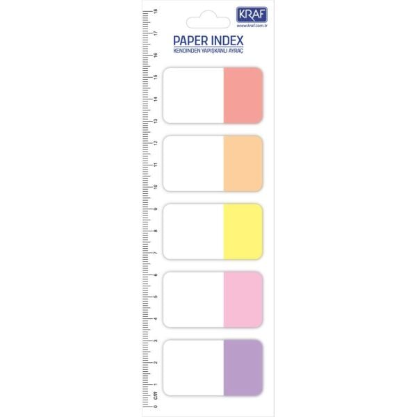 Kraf Index Kağıt 25X42mm 5 Renk X 20Yp Flag 1555