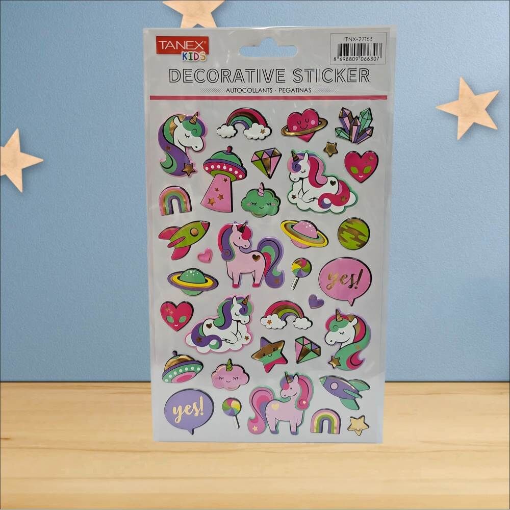 Tanex Sticker Pufy Uzaylı Unicorn Serisi 27163
