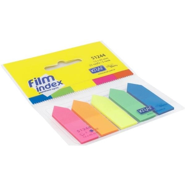 Kraf Index Fılm (Pp) 12X44mm Ok Şekilli   5 Renk X 25 Yp 51244