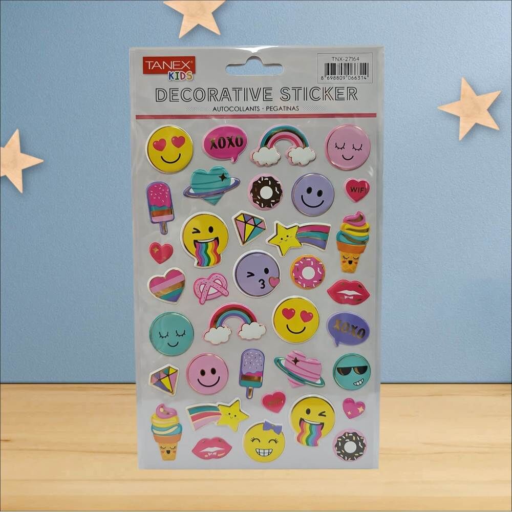 Tanex Sticker Pufy Renkli Yüzler Serisi 27164