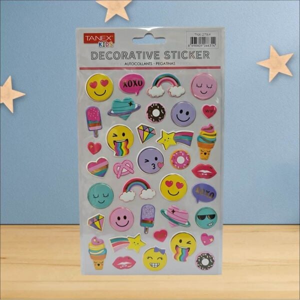 Tanex Sticker Pufy Renkli Yüzler Serisi 27164