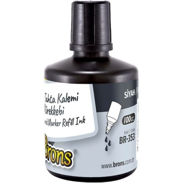 Brons Beyaz Tahta Kalemi  Mürekkebi 100 Cc Siyah Br-353