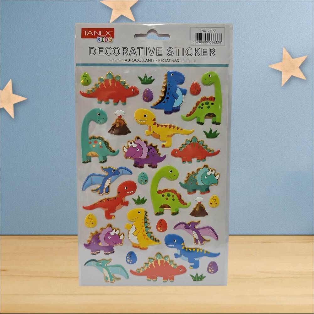 Tanex Sticker Pufy Renkli Dinozorlar Serisi 27166