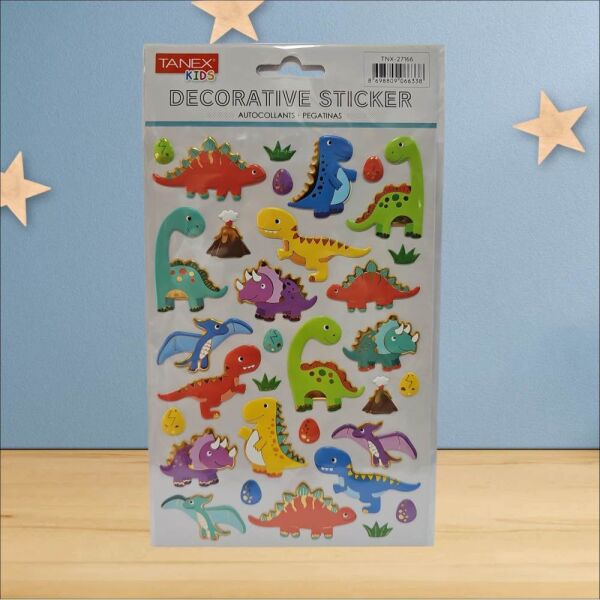 Tanex Sticker Pufy Renkli Dinozorlar Serisi 27166