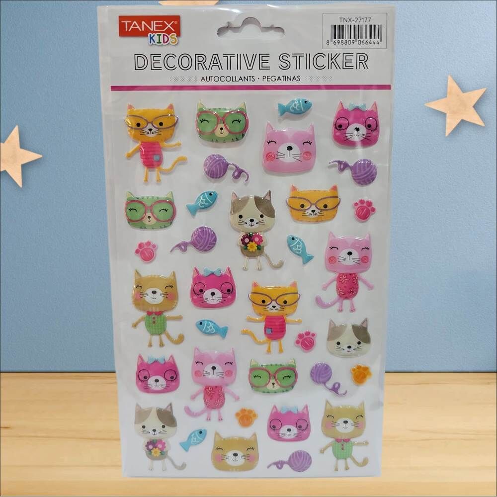 Tanex Sticker Pufy Oyuncu Kediler Serisi 27177