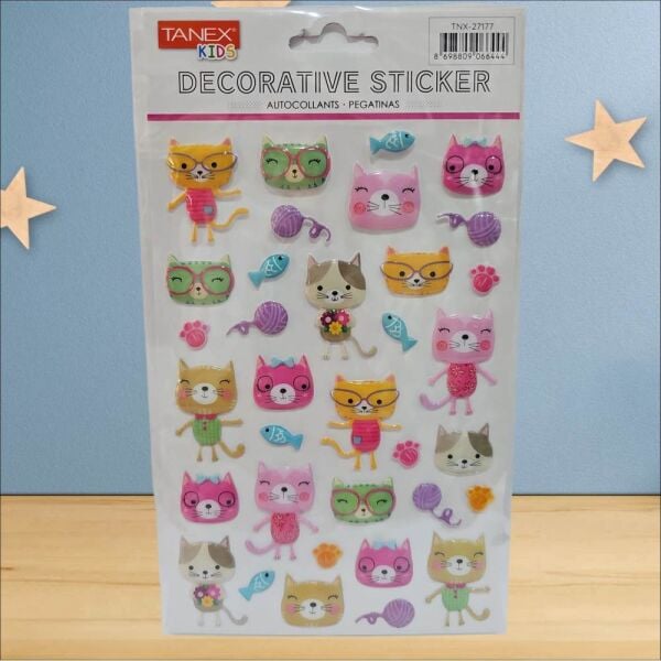 Tanex Sticker Pufy Oyuncu Kediler Serisi 27177
