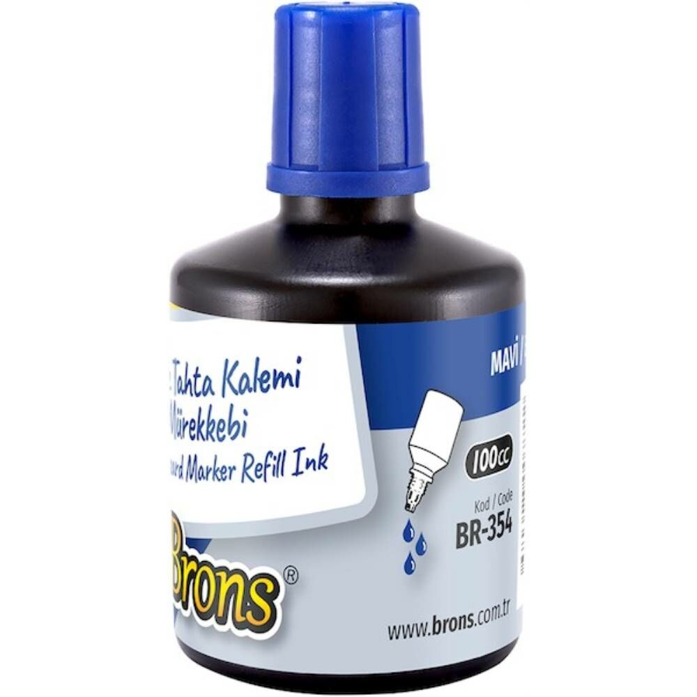 Brons Beyaz Tahta Kalemi  Mürekkebi 100 Cc Mavi Br-354