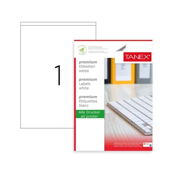 Tanex TW-2294 210x294.86 mm Laser Etiket