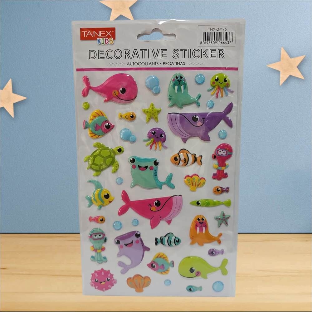 Tanex Sticker Pufy Renkli Balıklar Serisi 27176