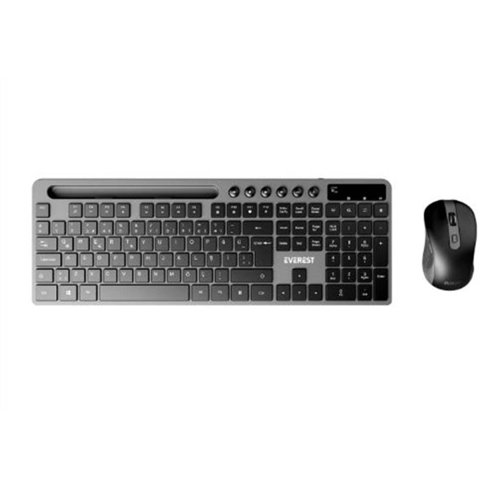 Everest KM-730 Gri-Siyah Kablosuz Q Multimedia Klavye + Mouse Set