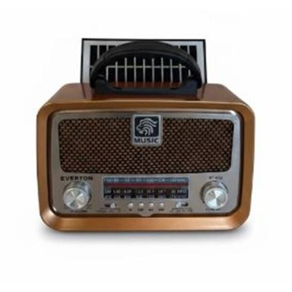 Everton RT-653  Solarlı,Şarjlı Nostaljik Radyo (Bluetooth-USB-SD-FM )