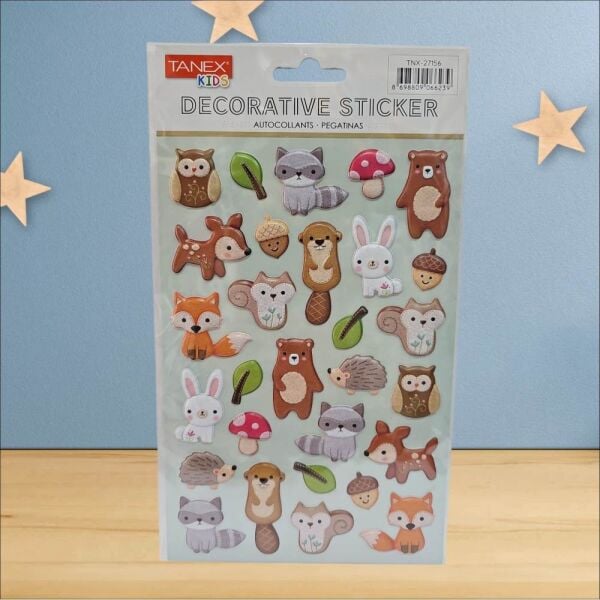 Tanex Sticker Pufy Minik Orman Hayvancıkları Serisi 27156