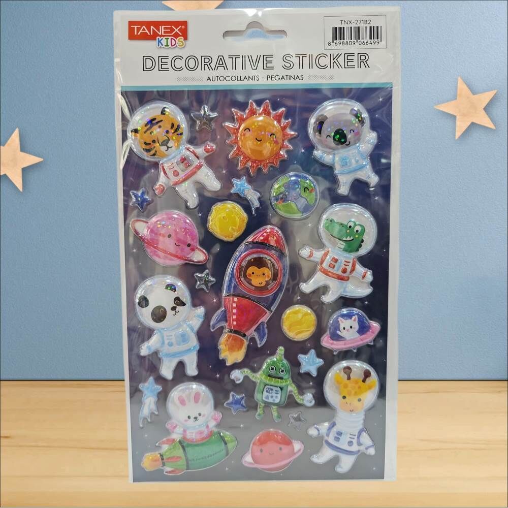 Tanex Sticker Pufy Astronot Hayvanlar Serisi 27182