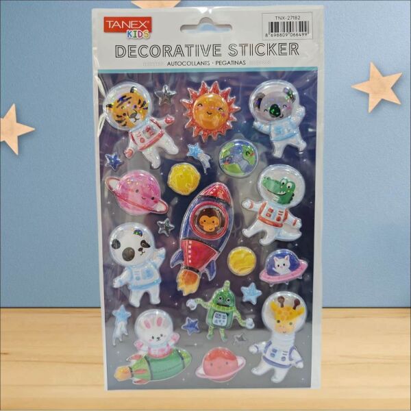 Tanex Sticker Pufy Astronot Hayvanlar Serisi 27182