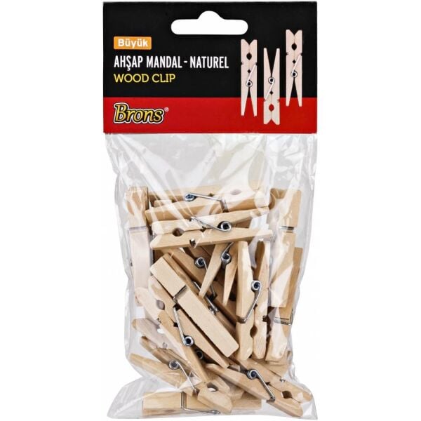 Brons Ahşap Mandal Naturel Büyük BR-907