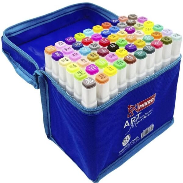 Mikro Permanent Marker Zw8001-60S Art Çift Taraflı Çantalı 60 Lı