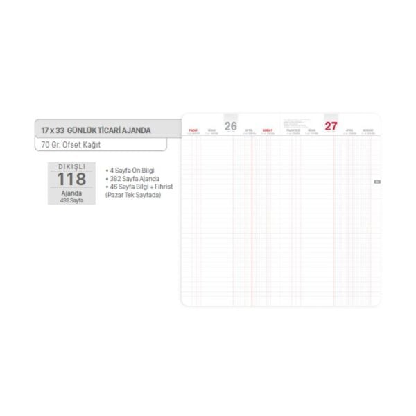Gıpta 2026 111 TCK 17x24 Ticari Günlük Kasa Ajanda