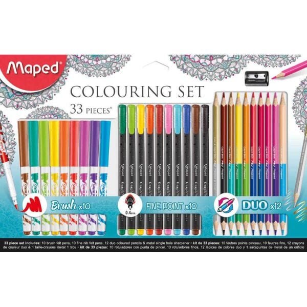 Maped Okul Seti 33 lü 10 lu Brush 10 lu Fineliner 12 li Duo Boya 897417